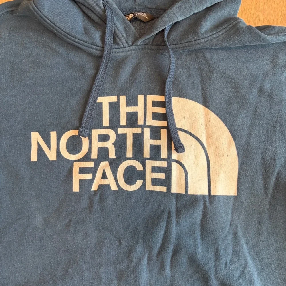 The North Face Mens Blue Graphic Logo Pullover Hoodie Sweatshirt Size M